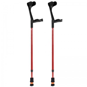 Flexyfoot Carbon Fibre Comfort Grip Open Cuff Red Folding Crutches (Pair)
